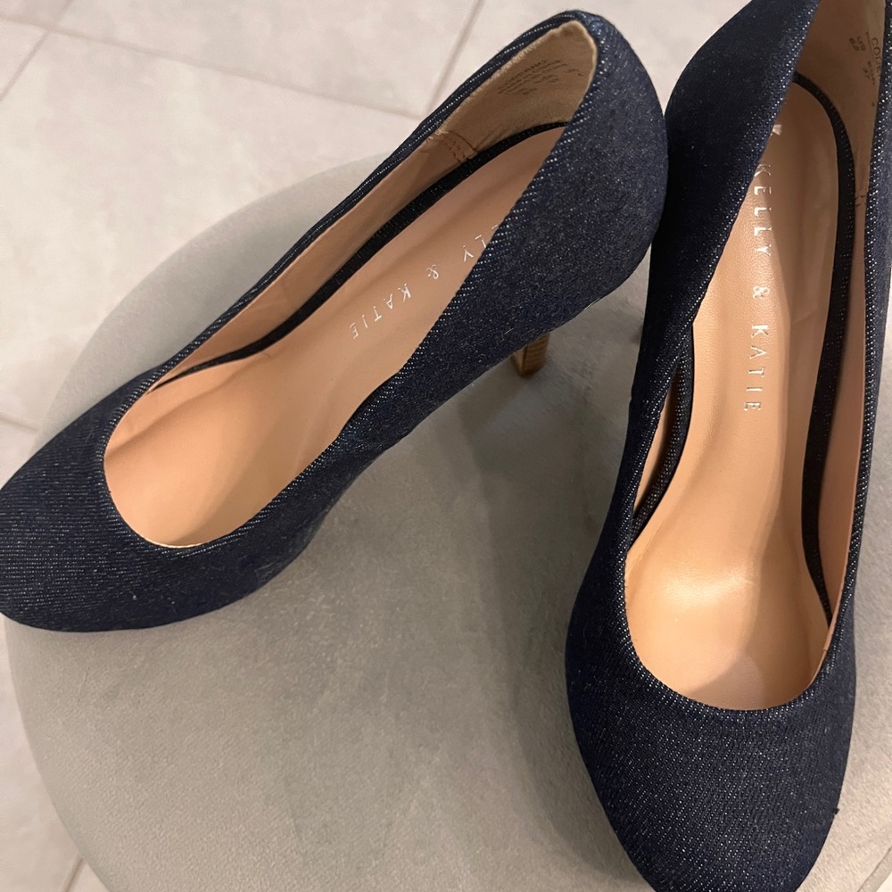 Kelly & Katie Dark Blue Denim Heels